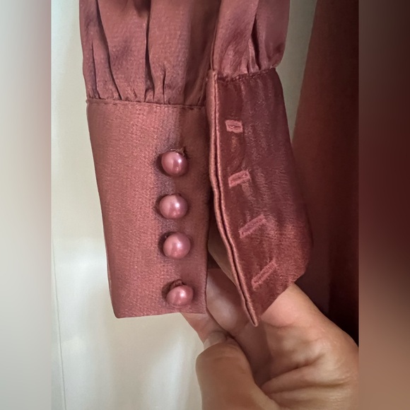 Baltic Born Jenna Dark Mauve Satin Maxi Dress - Small - NWOT - Picture 7 of 7